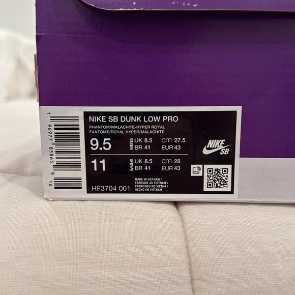 Dunk Low Pro SB 'Hyper Royal Malachite', Mens 9.5 - Picture 12 of 14